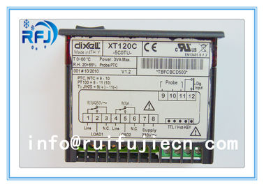Controlador termostático preto de Dixell, termostato duplo XT120C da saída do controlador de temperatura de Digitas